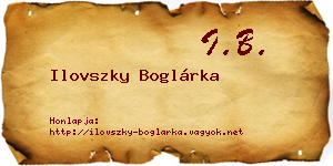 Ilovszky Boglárka névjegykártya
