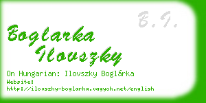 boglarka ilovszky business card